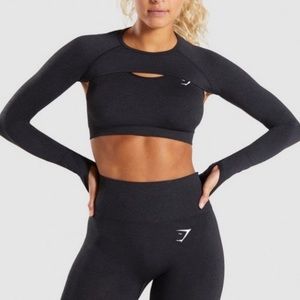 GymShark Vital Seamless Shrug & Racerback Sports Bra - Medium